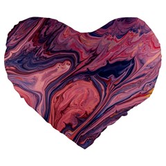 Abstract-colorful-painting-background-closeup Large 19  Premium Flano Heart Shape Cushions