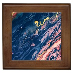 Liquid-abstract-paint-texture Framed Tile by Vaneshart