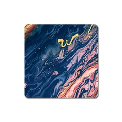 Liquid-abstract-paint-texture Square Magnet by Vaneshart