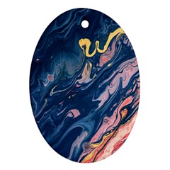 Liquid-abstract-paint-texture Oval Ornament (two Sides) by Vaneshart