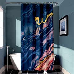 Liquid-abstract-paint-texture Shower Curtain 36  X 72  (stall)  by Vaneshart