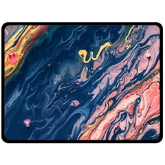 Liquid-abstract-paint-texture Double Sided Fleece Blanket (large) 