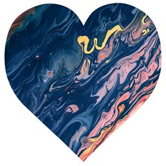 Liquid-abstract-paint-texture Wooden Puzzle Heart by Vaneshart