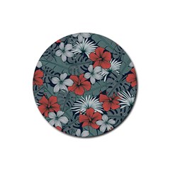 Seamless-floral-pattern-with-tropical-flowers Rubber Coaster (round)  by Vaneshart