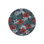 Seamless-floral-pattern-with-tropical-flowers Rubber Coaster (Round)  Front