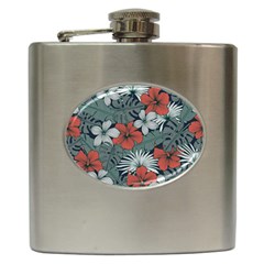 Seamless-floral-pattern-with-tropical-flowers Hip Flask (6 Oz) by Vaneshart