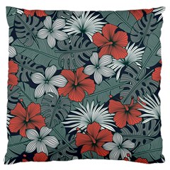 Seamless-floral-pattern-with-tropical-flowers Large Cushion Case (two Sides) by Vaneshart