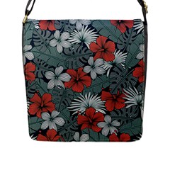 Seamless-floral-pattern-with-tropical-flowers Flap Closure Messenger Bag (l) by Vaneshart