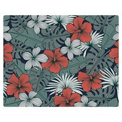 Seamless-floral-pattern-with-tropical-flowers Double Sided Flano Blanket (medium)  by Vaneshart