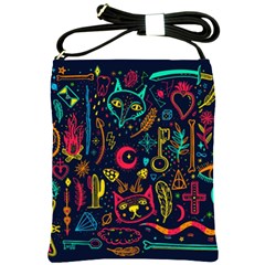 Sketch-graphic-illustration Shoulder Sling Bag by Vaneshart