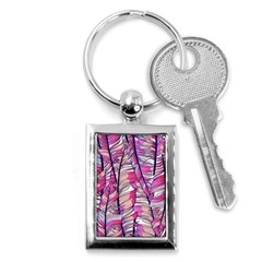 Beautiful-boho-seamless-pattern-with-pink-feathers Key Chain (rectangle) by Vaneshart