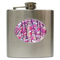 Beautiful-boho-seamless-pattern-with-pink-feathers Hip Flask (6 Oz) by Vaneshart