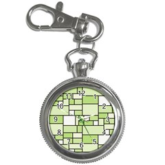 Green-geometric-digital-paper Key Chain Watches by Vaneshart