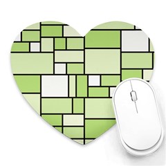 Green-geometric-digital-paper Heart Mousepads by Vaneshart