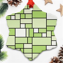 Green-geometric-digital-paper Ornament (snowflake)