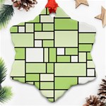 Green-geometric-digital-paper Ornament (Snowflake) Front