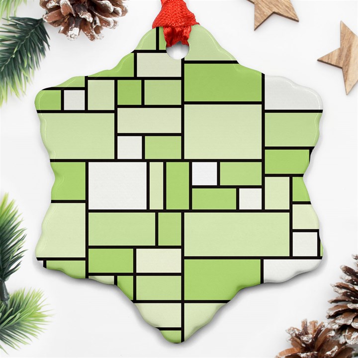 Green-geometric-digital-paper Ornament (Snowflake)