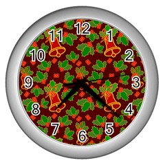 Illustration-christmas-default Wall Clock (silver)