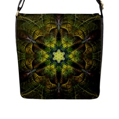 Fractal Fantasy Design Background Flap Closure Messenger Bag (l) by Vaneshart