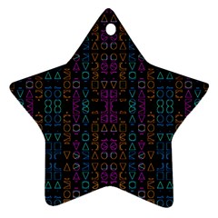 Neon Geometric Seamless Pattern Ornament (star) by dflcprintsclothing