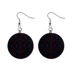 Neon Geometric Seamless Pattern Mini Button Earrings by dflcprintsclothing