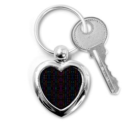 Neon Geometric Seamless Pattern Key Chain (heart) by dflcprintsclothing