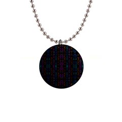 Neon Geometric Seamless Pattern 1  Button Necklace