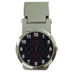 Neon Geometric Seamless Pattern Money Clip Watches by dflcprintsclothing