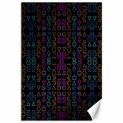 Neon Geometric Seamless Pattern Canvas 12  X 18 