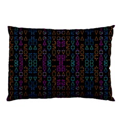 Neon Geometric Seamless Pattern Pillow Case by dflcprintsclothing