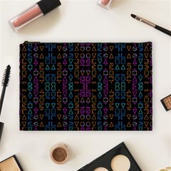 Neon Geometric Seamless Pattern Cosmetic Bag (large)