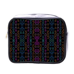 Neon Geometric Seamless Pattern Mini Toiletries Bag (one Side)