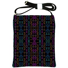 Neon Geometric Seamless Pattern Shoulder Sling Bag by dflcprintsclothing