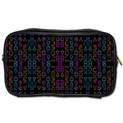 Neon Geometric Seamless Pattern Toiletries Bag (two Sides)