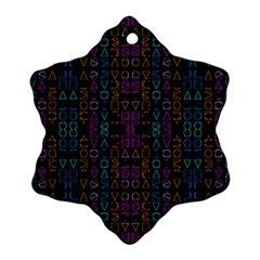 Neon Geometric Seamless Pattern Ornament (snowflake) by dflcprintsclothing