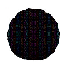 Neon Geometric Seamless Pattern Standard 15  Premium Round Cushions by dflcprintsclothing