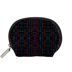 Neon Geometric Seamless Pattern Accessory Pouch (small) by dflcprintsclothing