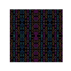 Neon Geometric Seamless Pattern Small Satin Scarf (square) by dflcprintsclothing