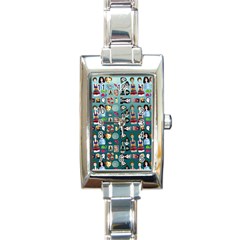 Kawaiicollagepattern2 Rectangle Italian Charm Watch by snowwhitegirl