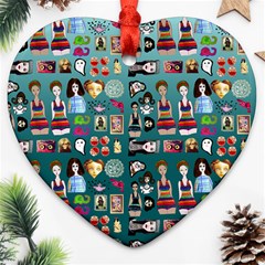 Kawaiicollagepattern2 Heart Ornament (two Sides) by snowwhitegirl