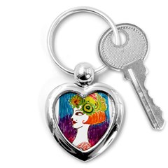 Art Deco Woman Key Chain (heart) by snowwhitegirl