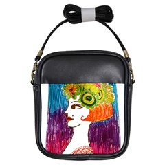 Art Deco Woman Girls Sling Bag by snowwhitegirl