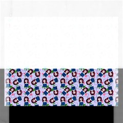 Goth Girl In Blue Dress Lilac Pattern Rectangular Jigsaw Puzzl by snowwhitegirl