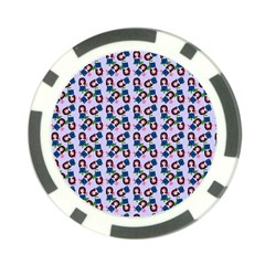 Goth Girl In Blue Dress Lilac Pattern Poker Chip Card Guard (10 Pack) by snowwhitegirl