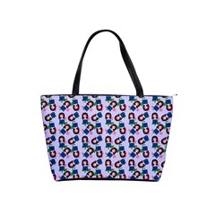 Goth Girl In Blue Dress Lilac Pattern Classic Shoulder Handbag by snowwhitegirl