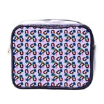 Goth Girl In Blue Dress Lilac Pattern Mini Toiletries Bag (One Side) Front