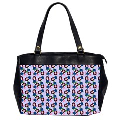 Goth Girl In Blue Dress Lilac Pattern Oversize Office Handbag (2 Sides) by snowwhitegirl