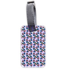 Goth Girl In Blue Dress Lilac Pattern Luggage Tag (two Sides) by snowwhitegirl