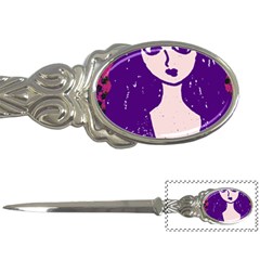 Purple Cat Ear Hat Girl Floral Wall Letter Opener by snowwhitegirl