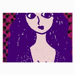 Purple Cat Ear Hat Girl Floral Wall Large Glasses Cloth by snowwhitegirl